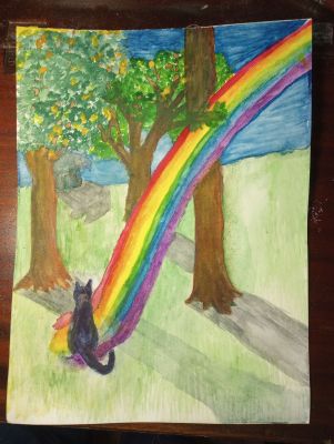 Watercolor_The_Last_Goodbye_20230110_164547467
Keywords: Rainbow_Bridge;cats