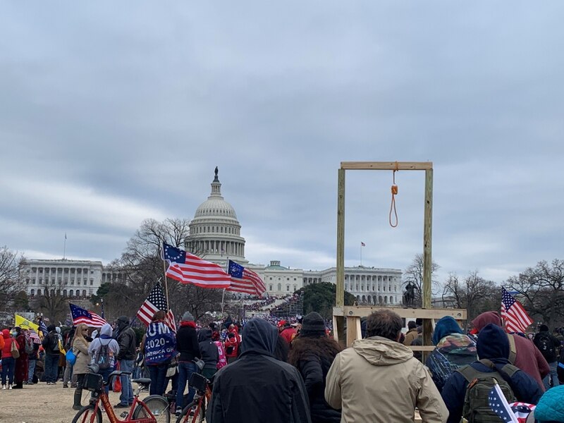 Gallows built by Insurrectionists at the Capitol,  Jan 06, 2021